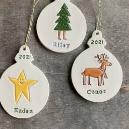 Personalized Christmas Ornaments, Retro Stocking, Custom Santa Gift, Snowman Ornament, Tree, Holiday Decor - thumbnail 2