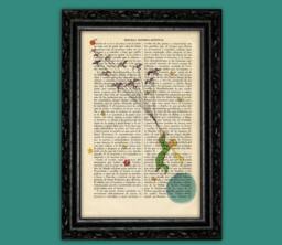 The Little Prince Flying With Birds - Book Art Print On Vintage Dictionary Page Away From His Asteroid Home - 47-N??8 - thumbnail 1