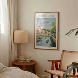 Cambridge Travel Print, Poster, United Kingdom Wall Art, Vintage University Gift - thumbnail 2