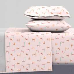 Surfer Girl Sheets - Girls Surfers Pink By Tasiania Retro Ocean Coastal Nautical Beach Cotton Sateen Sheet Set Bedding Spoonflower