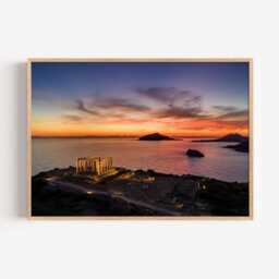Cape Sounion Greece Print - Temple Photography Wall Art Coastal Sunset Picture - thumbnail 2