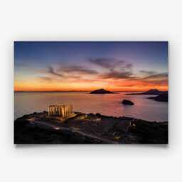 Cape Sounion Greece Print - Temple Photography Wall Art Coastal Sunset Picture - thumbnail 3