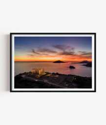 Cape Sounion Greece Print - Temple Photography Wall Art Coastal Sunset Picture - thumbnail 1