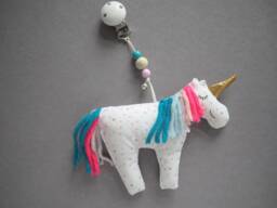Clip On Toy, Unicorn, Pram Chain, Stroller Baby, Maxi Cosi, Present Baby Shower - thumbnail 1