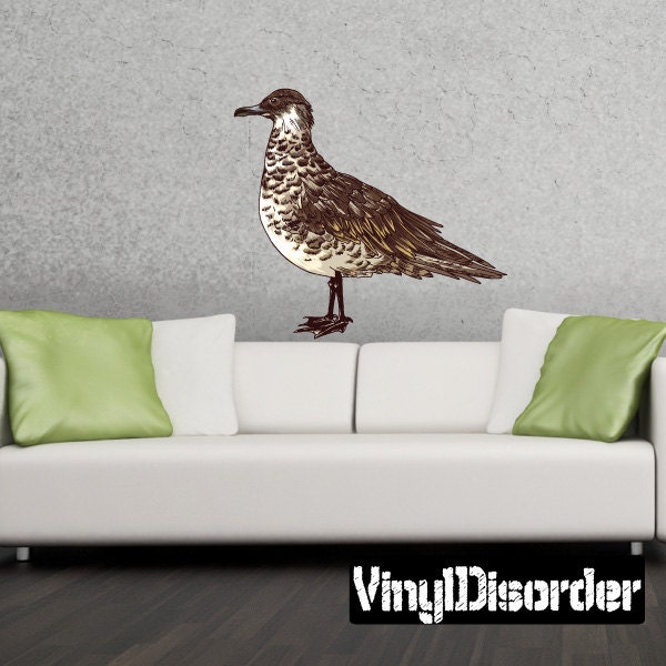 Seagull Bird Scroll Wall Decal - Fabric Vinyl Removable & Reusable Birduscolor016Et