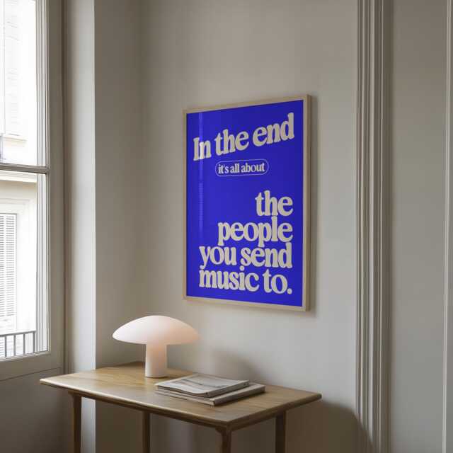 It's All About The People You Send Music To Print - Poster Home Decor Quote Trendy Retro Mid Century Friends Family - image 1