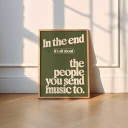 It's All About The People You Send Music To Print - Poster Home Decor Quote Trendy Retro Mid Century Friends Family - thumbnail 3