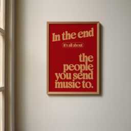 It's All About The People You Send Music To Print - Poster Home Decor Quote Trendy Retro Mid Century Friends Family - thumbnail 2
