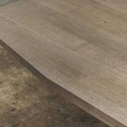 Hand-Crafted Oak Dining Table With Metal Legs, Rustic Industrial Furniture - thumbnail 3