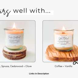 Spicy Fall Beeswax Candle, Aromatherapy Essential Oils, Wood Wick - thumbnail 4