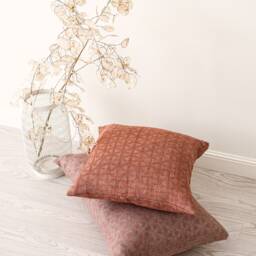 Damask Terracotta Pillow Case With Zipper Soft Linen Sofa Lumbar Cover Comfy Boho Decorative Cushions Rusty Farmhouse Couch Throw Pillows - thumbnail 3