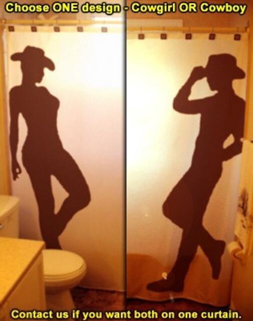 Cowgirl Or Cowboy Shower Curtain, Western Bathroom Decor - image 1
