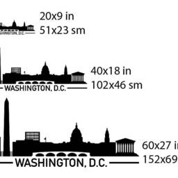 Washington Skyline City Silhouette Wall Vinyl Decal, Art Sticker, Dc Office Decal - thumbnail 3