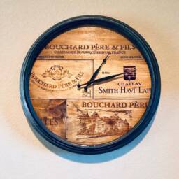 Wine Art Wall Clock Handmade Vineyard Reclaimed Wood Barrel Time Piece - thumbnail 3