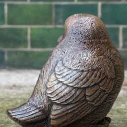Realistic Stone Bird Statue Concrete Sparrow Sculpture For Garden Handmade Cement Songbird Figurine Rustic Outdoor Wildlife Decoration Gift - thumbnail 4