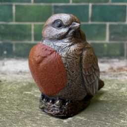 Realistic Stone Bird Statue Concrete Sparrow Sculpture For Garden Handmade Cement Songbird Figurine Rustic Outdoor Wildlife Decoration Gift - thumbnail 3