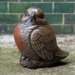 Realistic Stone Bird Statue Concrete Sparrow Sculpture For Garden Handmade Cement Songbird Figurine Rustic Outdoor Wildlife Decoration Gift - thumbnail 1