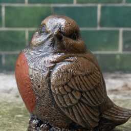 Realistic Stone Bird Statue Concrete Sparrow Sculpture For Garden Handmade Cement Songbird Figurine Rustic Outdoor Wildlife Decoration Gift - thumbnail 2