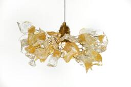 Ceiling Light Fixtures With Flowers & Leaves At Gold Clear Color