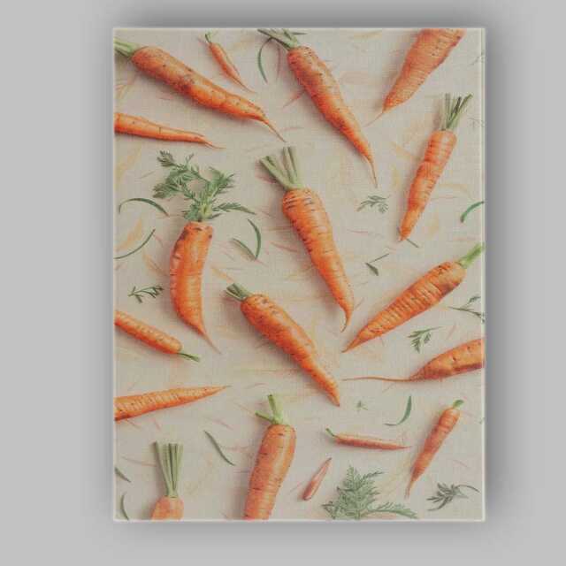 Rustic Carrot Vegetable Repeat Pattern Canvas Wall Art Print Decor Picture Ready To Hang - image 1