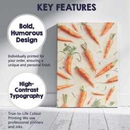 Rustic Carrot Vegetable Repeat Pattern Canvas Wall Art Print Decor Picture Ready To Hang - thumbnail 2