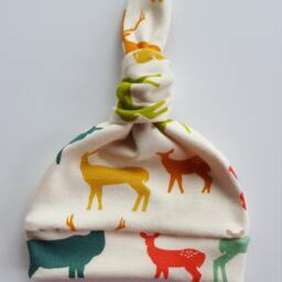 Elk Organic Baby Blanket & Newborn Hat Set. Boy Take Home Swaddle Shower Gift. Photo Prop - thumbnail 3