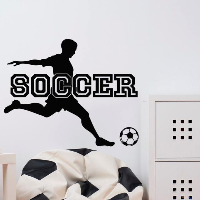 Soccer Wall Decal Football Ball Sports Art, Removable Game Room Sticker Q111 - image 1
