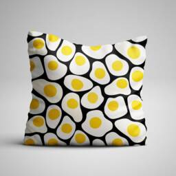 Pillow, Cover, Cushion Decorative Pillow, Eggs Print, Food Design Fabric, Unique Gift, 16x16 Inch - thumbnail 2