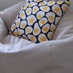 Pillow, Cover, Cushion Decorative Pillow, Eggs Print, Food Design Fabric, Unique Gift, 16x16 Inch - thumbnail 3
