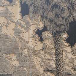 Beach Palm Tree Engraved Birch Wood Panel - House Wall Art, Tropical Coastal Scene Illustration, Ocean Vibes Nature Illustration - thumbnail 3