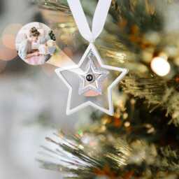 Custom Star Photo Ornament, Pet Projection Ornament, Hanging Tree Decor, Memorial Christma Gift For Her, Family Decor, Snowflake Decoration - thumbnail 3