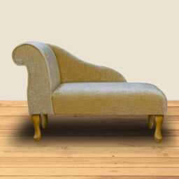 Caramel Slub Chaise Longue - Handmade in Britain - thumbnail 1