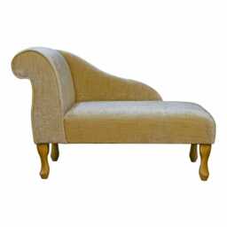 Caramel Slub Chaise Longue - Handmade in Britain - thumbnail 3