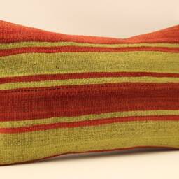 Lumbar Pillow 12x20 in - 20x50 cm Turkish Kilim Cover Handmade Home Living Boho Vintage Throw Covers Old Cushion 4Oef-501 - thumbnail 2