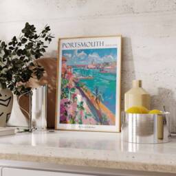 Portsmouth Travel Poster UK Coastal Art Print - thumbnail 2