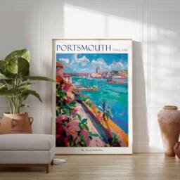 Portsmouth Travel Poster UK Coastal Art Print - thumbnail 3