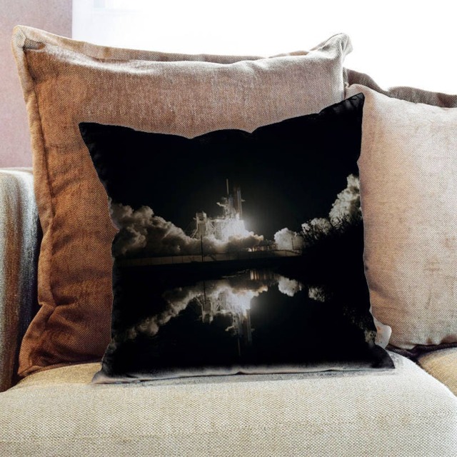 Rocket Launch Photography - Decorative Pillow Throw Cushion Fabric , Case Cover Or With Filling