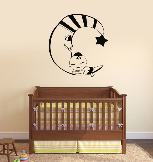 Crescent Vinyl Wall Decal Nursery Bedroom Baby Room Dream Art Stickers Mural - #2691Di - image 1