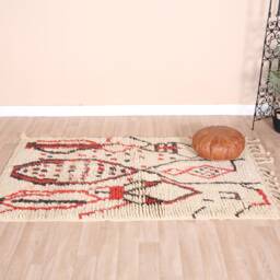 Vintage Boujaad Rug, Authentic Moroccan Rug 3x5 Ft - thumbnail 2