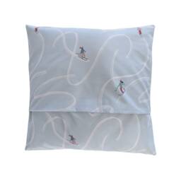 Christmas Blue Winter Ski Village Red Car Trees Cushion Cover 16 - thumbnail 2