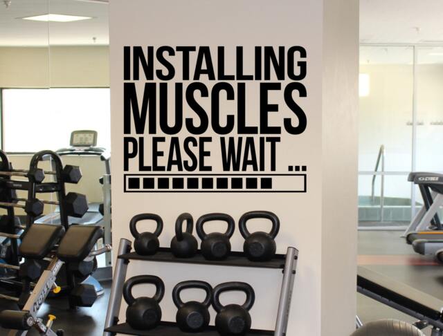Installing Muscles Wall Decal Poster Gym Motivation Quotes Sport Fitness Workout Vinyl Sticker Interior Graphics 12(Gqm - image 1