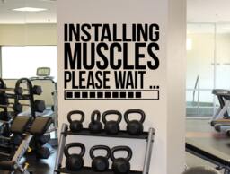 Installing Muscles Wall Decal Poster Gym Motivation Quotes Sport Fitness Workout Vinyl Sticker Interior Graphics 12(Gqm - thumbnail 1