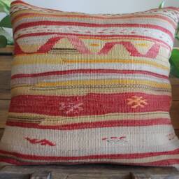 50cm - 20In Vintage Kilim Pillow Cover Handwoven - Large Medium Square Cushion Sofa - thumbnail 2