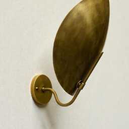 Handmade Antique Brass Shield Wall Sconce - Mid-Century Lighting - thumbnail 2
