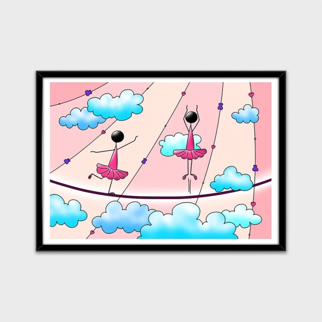 Printed Poster Dancers in Tutu Wall Decoration For Girls' Bedroom A3 A4 - image 1