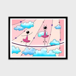 Printed Poster Dancers in Tutu Wall Decoration For Girls' Bedroom A3 A4 - thumbnail 1
