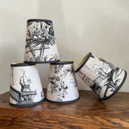 Thibaut Cheng Toile - Small Handmade Candle Clip Lampshade For Wall Lights/Chandeliers - thumbnail 3