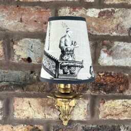 Thibaut Cheng Toile - Small Handmade Candle Clip Lampshade For Wall Lights/Chandeliers
