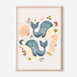 Mermaid, Shell & Ocean Themed Prints For A Nursery, Little Girls Room Or Playroom. - Prints Only - thumbnail 2