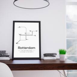 Rotterdam Subway Map, Travel Print, Minimalistic Poster, Scandinavian Poster - Home Decoration Wall Art Mdrn Home - thumbnail 2